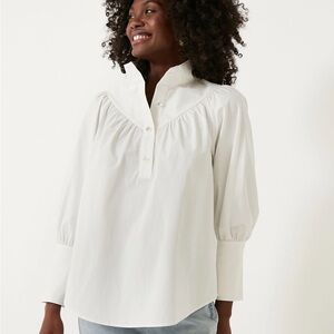 $168 Tuckernuck White Poplin Corrigan Blouse